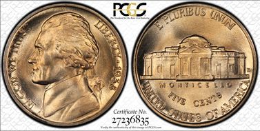 1938-D 5C Jefferson MS67