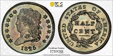 1825 1/2C C-1 MS64BN
