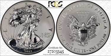 2012-S $1 Silver Eagle Rev PR  75th Anniversary SF Mint Set PR69