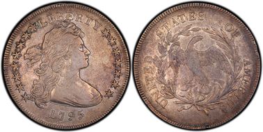 1795 $1 BB-51, Off-Center Bust VF25