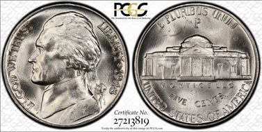 1943-P 5C Doubled Die Obverse MS65FS