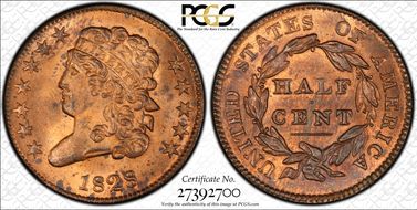 1828 1/2C 12 Stars Cohen 2 MS64RB