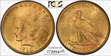 1916-S $10 MS67
