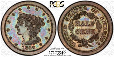 1840 1/2C Original PR66BN