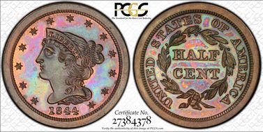 1844 1/2C Original PR66BN