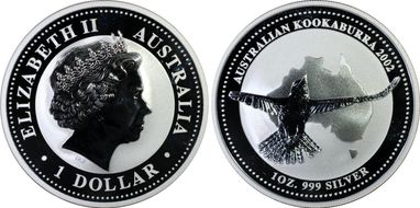 2002 $1 Kookaburra Ag MS69