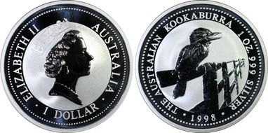 1998 $1 Kookaburra Ag MS69
