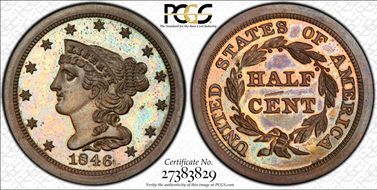 1846 1/2C Original PR64+ BN