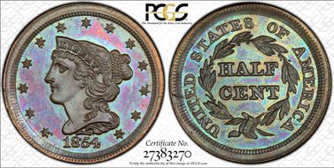 1854 1/2C Cohen 1 PR66BN