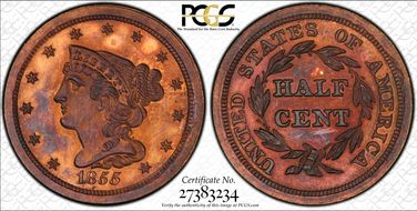 1855 1/2C Cohen 1 PR64RB
