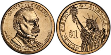 2012-P $1 Weak Edge Lettering Cleveland 24th, Position B MS65