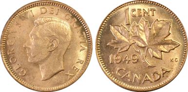 1949 1C A Btwn Denticles MS64RD