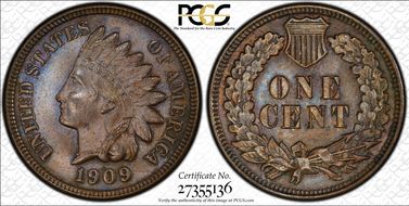 1909 1C Indian, DDO, FS-101, S-1 MS65BN