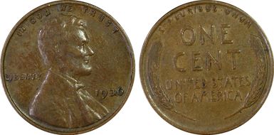 1936 1C Doubled Die Obverse, Type 2 XF45BN