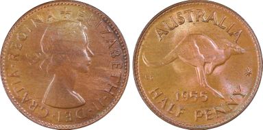 1955(p) 1/2D No Dot MS65RB