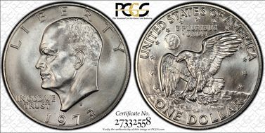 1973-S $1 Silver MS68+