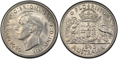 1943-S Florin KM-40  Ag MS62