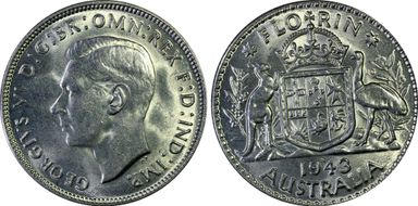 1943-S Florin KM-40  Ag MS62