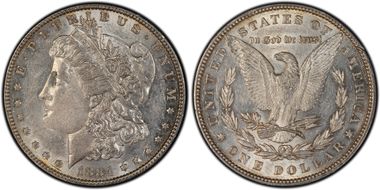 1884 $1 VAM 3 Large Dot AU55