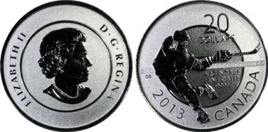 2013 $20 Hockey .9999 Silver SP68