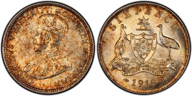 1918-M 6D KM-25  Ag MS64