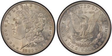 1880-O $1 VAM 55, Checkmark AU58