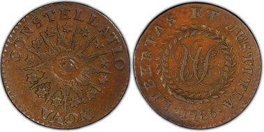 1785 C Nova 1/2P Pointed Rays MS63BN