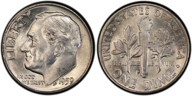 1959-D/D 10C D/Inverted D FS-501 MS65