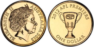 2012 $1 AFL Premiers Denom. Rev MS69