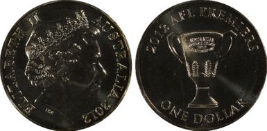 2012 $1 AFL Premiers Denom. Rev MS69