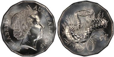 2013 50C Year of the Snake MS68