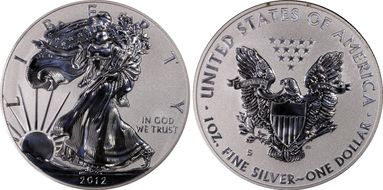 2012-S $1 Silver Eagle Rev PR  75th Anniversary SF Mint Set PR69