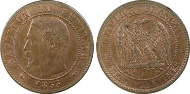 1855-A 2C Gad-103 Ancre F-107 MS64RB