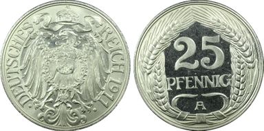 1911-A 25 Pfg J-18 PR67DCAM