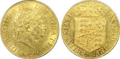 1820 1/2 Sov S-3786 AU58