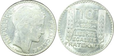 1939 10 Fr Gad-801 F-360 AU58