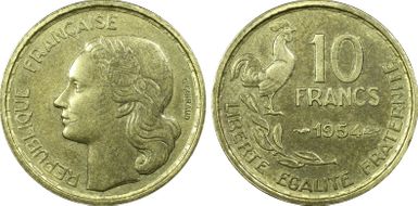 1954 10 Fr Gad-812 F-363 AU55