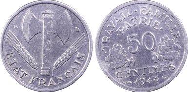 1943-B 50C Gad-425 F-196 MS62