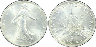 1914-C 1 Fr Gad-467 F-217 MS64