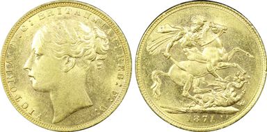 1871 Sov S-3856A St. George Sm BP MS62