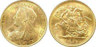 1895 1/2 Sov S-3878 MS63+ 