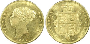 1842 1/2 Sov S-3859 AU58