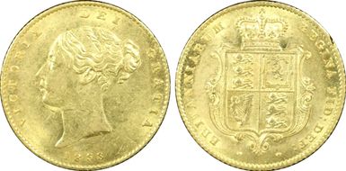 1853 1/2 Sov S-3859 AU58