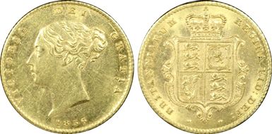 1856 1/2 Sov S-3859 AU58