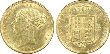 1885/3 1/2 Sov S-3861 AU58