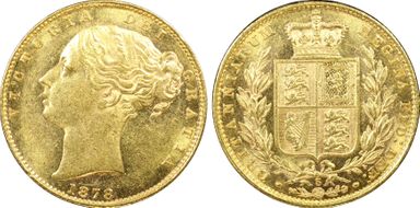 1878-S Sov S-3855 Shield AU58