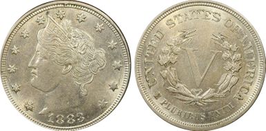 1883 5C No CENTS MS63