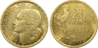 1950-B 20 Fr Georges Guiraud - 4 fauc Gad-864 F-401 MS64