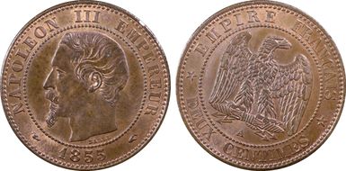 1855-A 2C Gad-103 Ancre F-107 MS64RB