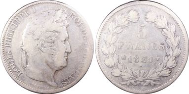 1831-MA 5 Fr Gad-677 F-319 Tête laurée - Tr. creux VG10